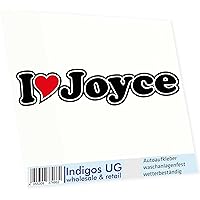 Car Sticker - Decal - JDM - Die Cut - I Love with Heart 15 cm - I Love Joyce - Car Truck - Sticker with Name of Man Woman Child
