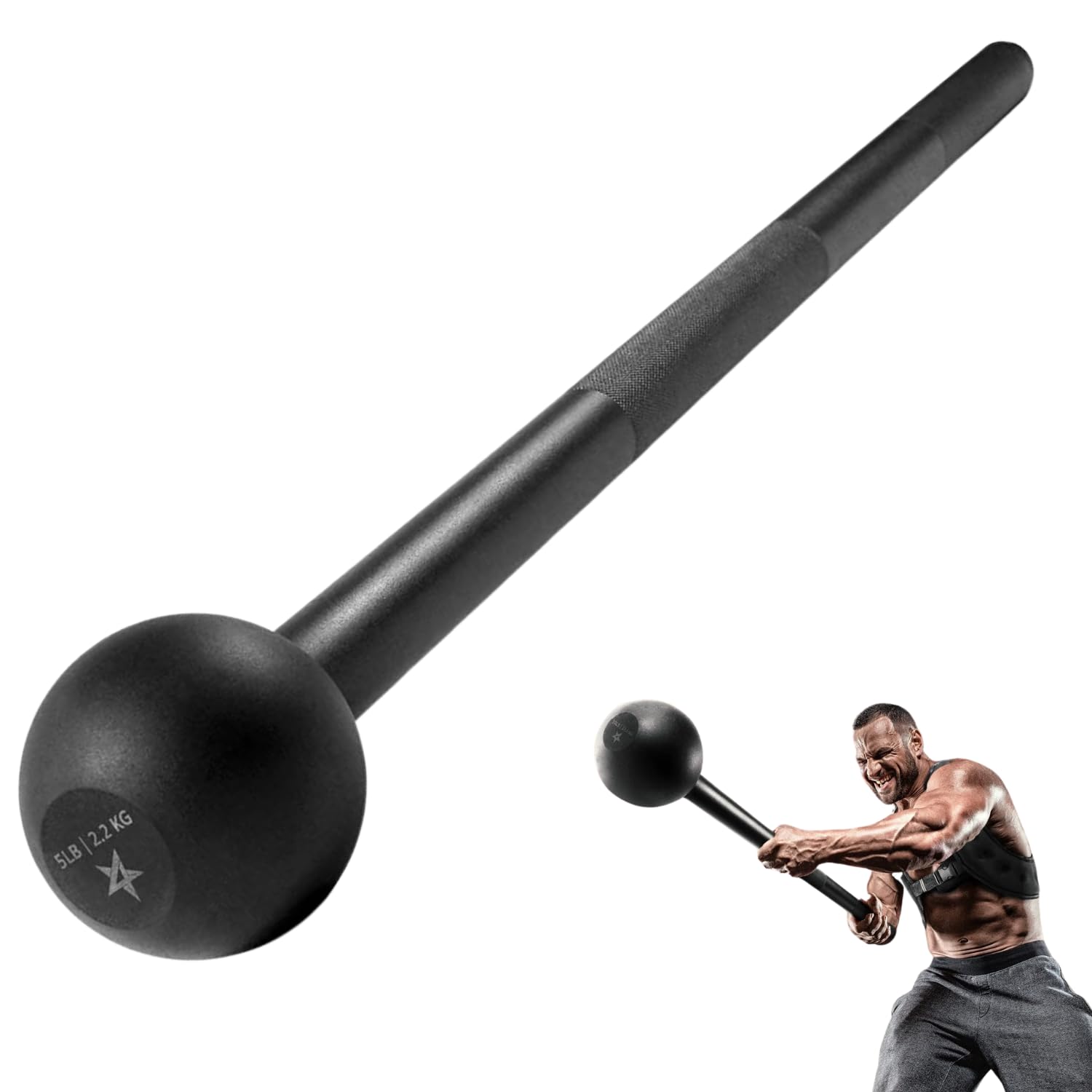 Yes4All Steel Mace Bell for Strength Training - Support Full Body, Muscles, Shoulder, Grips & Forearms Workouts 5 to 30lbs For Woman & Man