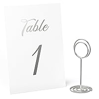 Silver Table Numbers 1-30 with 10 pack Silver Table Number Holders