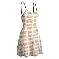 Happy Penis Dick Sweet Bacon Wrapped Women's Tank Dress Sleeveless Mini Dress Swing Beach T Shirt Sundresses