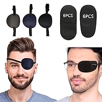 12 Pcs Eye Patch for Glasses + 3 Pcs Men Adjustable Eye Patches