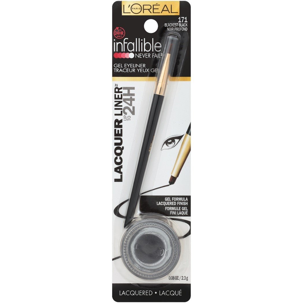 L'Oreal Paris Infallible Lacquer Eyeliner, Blackest Black (Packaging May Vary)