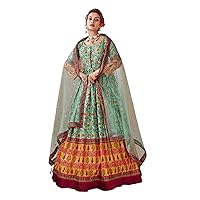 Indian Wedding & Party Silk Digital printed Minimal Sequin Flared Anarkali Designer Gown 7881
