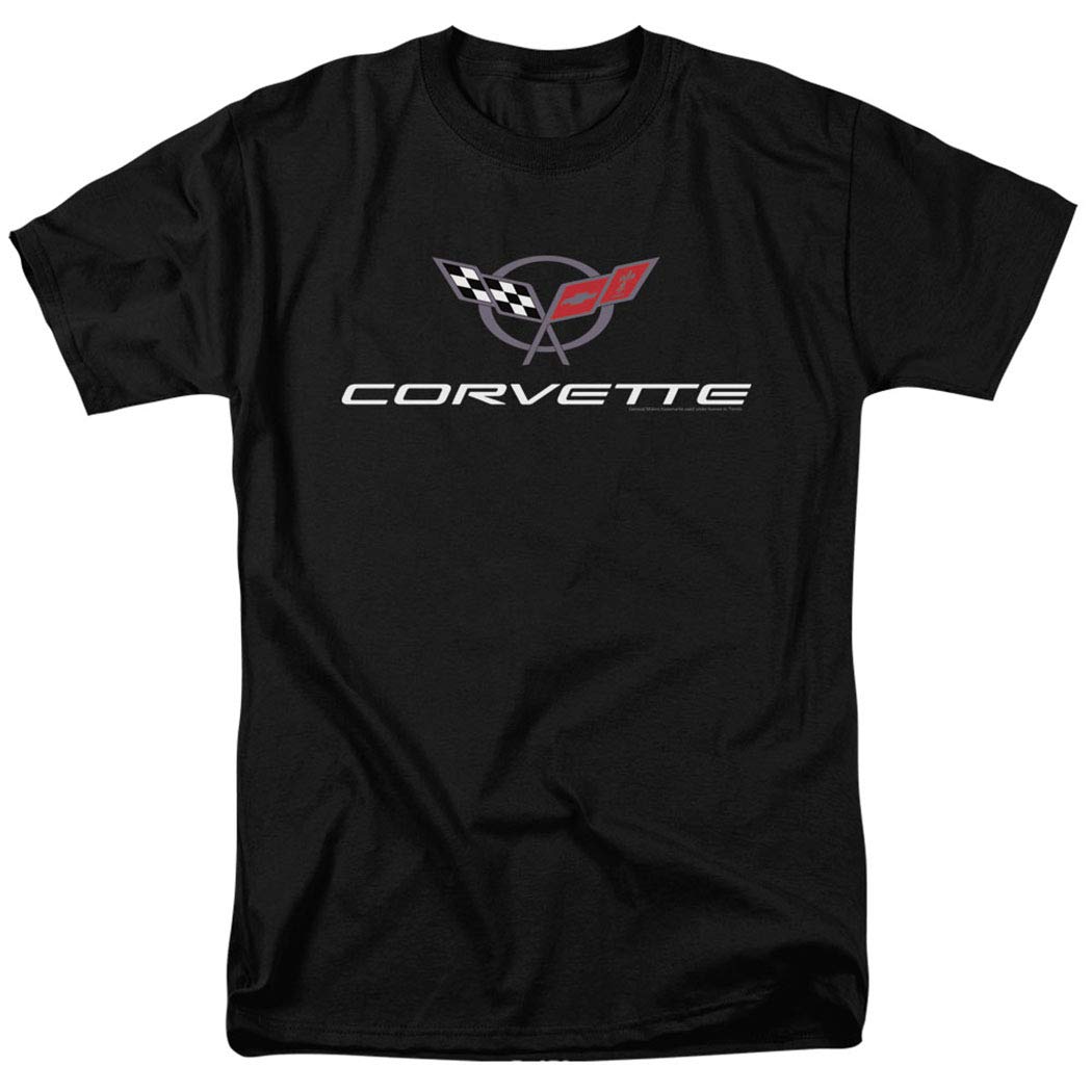 Chevy Corvette Chevrolet Vintage GM Car Logo T Shirt & Stickers (Large) Black