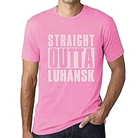 Men's Graphic T-Shirt Straight Outta Luhansk Short Sleeve Tee-Shirt Vintage Birthday Gift Novelty Tshirt