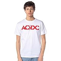 AC/DC Men's High Voltage Album and Song Titles Front Back Design Short Sleeve T-Shirt Tee