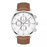 Ziyan Men's Watch Brown Black White Fashion Men Quartz Luxury Business Leather Strap Quartz Wrist Watch