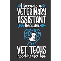 I Became a Veterinary Assistant because Vet Techs Need Heroes Too: 6X9in with 110 Pages College Ruled Blank Lined Notebook Vet Assistant Vet Tech Veterinary Technicians Gift