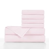 Extra Soft, Bed Linen Sets, Standard 100 by Oeko-Tex, Baby Pink, 6 Pieces, California King
