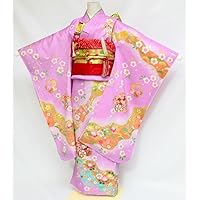 Shichi-Go-San Kimono 7 Years Old Girl Pure Silk Kimono Full Set Light Purple