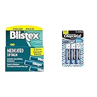 Blistex Medicated Lip Balm, 0.15 Ounce, 3 Count & ChapStick Moisturizer Original Lip Balm Tubes, SPF 15 and Skin Protectant - 0.15 Oz (Pack of 3)