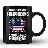 Skibobbing Sport Black Coffee Mug By HOM | I Come To Watch Skibobbing and not a protest