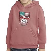 Cute Flag Toddler Pullover Hoodie - Patriotic Sponge Fleece Hoodie - Kawaii Hoodie for Kids
