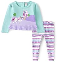 Gymboree Boys Emroidered Graphic Long Sleeve Shirt & Pant, Matching Toddler Outfit