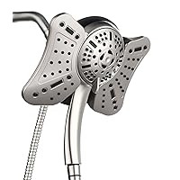 2.5GPM Shower Heads with Handheld Spray Combo: 2 in 1 Rain Shower Head with Handheld Spray,Detachable High Pressure Shower Heads, 9 Spray Modes Adjustable Showerhead with 60 Inch Hose, Nickel