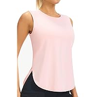 Ice Silk Workout Tank Tops for Women Cool-Dry Sleeveless Loose Fit Yoga Shirts Long Athletic Tops for Women