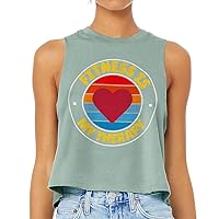 Fitness is My Therapy Racerback Cropped Tank - Retro Design Women's Tank - Themed Tank Top