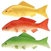 3 Pcs Artificial Red Green Gold Carp Collection Fake Fish for Home Party Kitchen Christmas Decoration - 9 inch