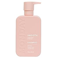 MONDAY HAIRCARE Smooth Shampoo 12oz for Frizzy, Coarse, and Curly Hair, Made from Coconut Oil, Shea Butter, & Vitamin E, 100% Recyclable Bottles (350ml)