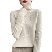 Autumn and Winter Women's Turtleneck Pullover 100% Merino Wool Knitted Fashionable Soft Top Loose Cashmere Sweater
