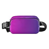 Purple Gradient Fanny Pack for Women Men Belt Bag Crossbody Waist Pouch Waterproof Everywhere Purse Fashion Sling Bag for Running Hiking Workout Walking Travel