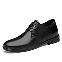 Men's PU Leather Oxfords Block Heel Lace Up Style Pointed Toe Shoes Anti Skid Business
