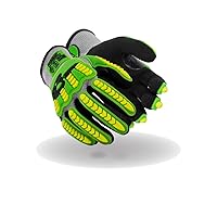 MAGID T-REX Flex Series Lightweight Impact Gloves, 1 Pair, NitriX Palm Coating, Size 9/L, Black & Green