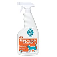 Cat Odor Eliminator, Cat Stain Remover Spray for Home, Removes Cat Pee, Smells, Stains from Carpet, Rugs, Hard Surfaces, and Upholstery, Meadow Breeze Scent, Ready-to-Use Liquid (24 oz.)