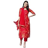 Elina fashion Indian Stitched Kurti for Womens With Pant and Dupatta | Rayon Readymade Printed Kurta Kurtis For Women