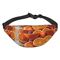 Fresh Orange Fruit Adjustable Belt Hip Bum Bag Fashion Water Resistant Hiking Waist Bag for Traveling Casual Running Hiking Cycling