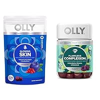 OLLY Glowing Skin Collagen Gummy with Hyaluronic Acid & Flawless Complexion Gummy with Vitamins E, A, Zinc - 120+50 Count