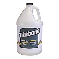 Titebond Speed Set Wood Glue, Fast Set Time, 15-Minute Clamp, Superior Strength, Increase Productivity, Visible Under Blacklight, Gallon 4366