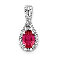 14ct White Gold Diamond and Ruby Pendant Necklace Jewelry for Women