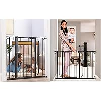 Regalo Home Accents Extra Tall & Wide Baby Gate, Bonus Kit & Easy Step 49-Inch Extra Wide Baby Gate, Includes 4-Inch and 12-Inch Extension Kit