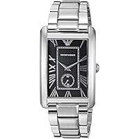 Emporio Armani AR1608 Gents Stainless Steel Watch with Black Dial