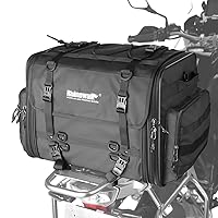 Rhinowalk Motorcycle Saddle Bag Motorbike Tail Bag Waterproof Expandable Pannier Bag Powersports Travel Luggage 80L (Black)