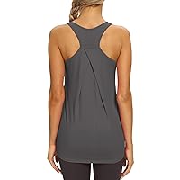 Mippo Womens Long Workout Tops Racerback Athletic Yoga Gym Tank Top Sports Tennis Shirt