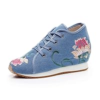 Winter Women Flat Shoes Chinese Old Beijing Tourism Embroidered Floral Singles Walk Dance Canvas Shoes Woman