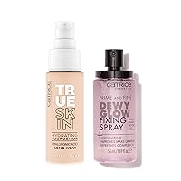 Catrice | True Skin Foundation 02 & Prime & Fine Dewy Glow Spray Bundle | Full Coverage Makeup | Vegan & Cruelty Free