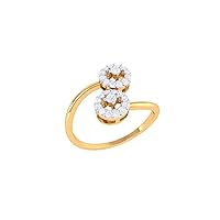 Jewels 0.21 Cttw (G-H Color, VS2-SI1 Clarity) Lab Grown Diamond Engagement Ring Set In YellowGold Plated Silver For US Ring Size 4-13