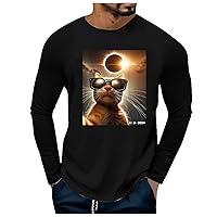 Tshirts Shirts for Men Graphic 2024 Long Sleeve Round Neck Funny Print Tops Blouse Pullover Sweatshirt Gifts for