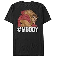 Disney Men's Beauty and The Beast Hashtag Moody Graphic T-Shirt