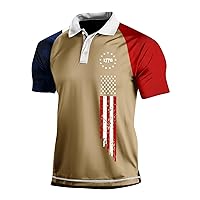 4th of July Button Down Shirt Independence Day Tee Shirts Men Oversized Short Sleeve Button Down T Shirt Lapel Shirt