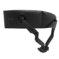 Pixio PS2D Ultrawide Heavy-Duty Premium Dual Monitor Arm Stand Desk Mount - Fits up to 35 inches Two Monitors, Weights up to 33 lbs Each, Height Adjustable, Compatible with VESA 75x75mm 100x100mm