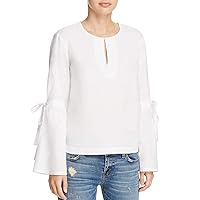 Womens White Ivory Bell Sleeved Blouse TOP Shirt SZ S New