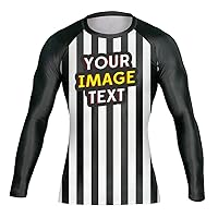 Unisex Black & White Stripe Power Pure Funny Shirts Sports Wicking Rash Guard for Gift