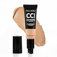 Palladio Full-Coverage Color Correction CC Cream, Oil-Free with Peptides & Vitamin C, Best for Correcting Redness and Uneven Skin Tone, Buildable Foundation Coverage (Med 30N)