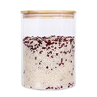 Large Glass Food Storage Container, 100 FL OZ (3000ml) Glass Food Canister with Airtight Bamboo Lids for Your Pantry, BPA-Free Cereal Dispenser Jars for Spaghetti Pasta, Powder, Tea, Coffee