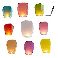 20 Packs Multicolor Chinese Lanterns to Release in Sky,Paper Lanterns Easy to Use,Memorial Lanterns for Weddings Birthdays Parties