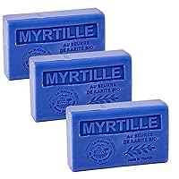 French Soap - Set of 3 125g - Traditional Savon de Marseille - Blueberry